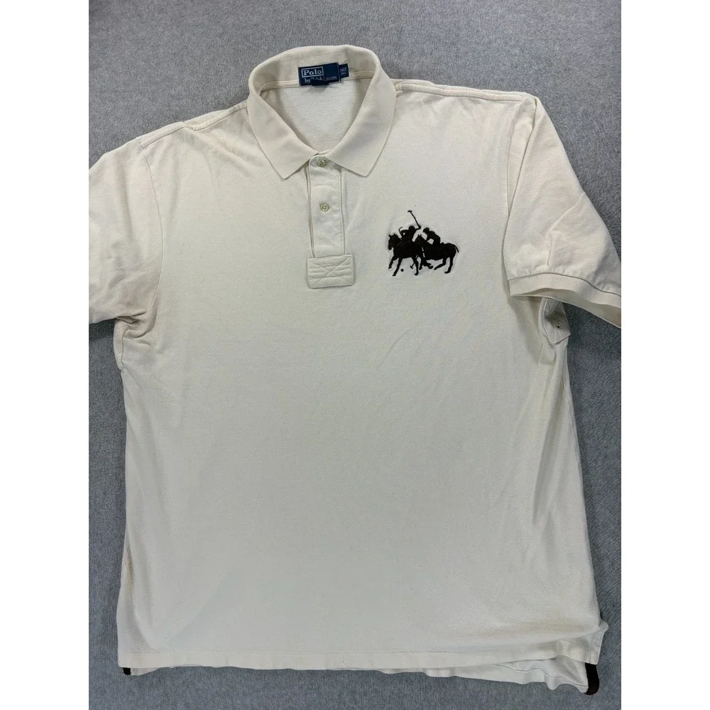 Polo Ralph Lauren Big Logo Short Sleeve Polo Shirt (Men's 2XL Tall) Tan
